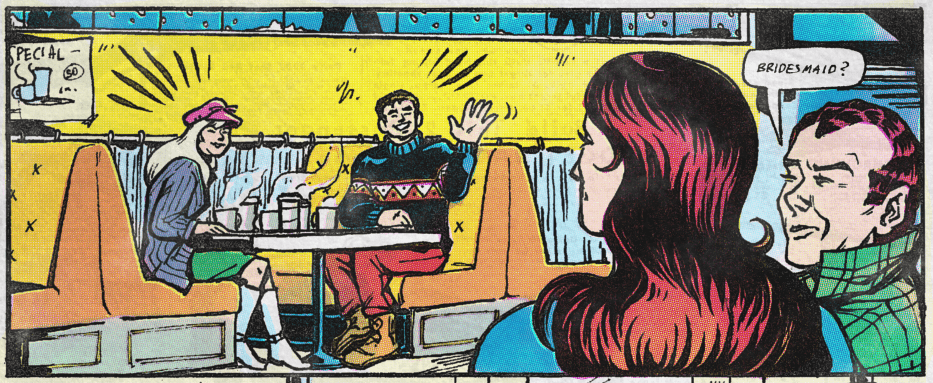 Same comic panel with halftone, fading, texture, and bleedthrough effects.