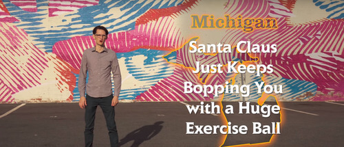 Santa Claus Just Keeps Bopping You with a Huge Exercise Ball